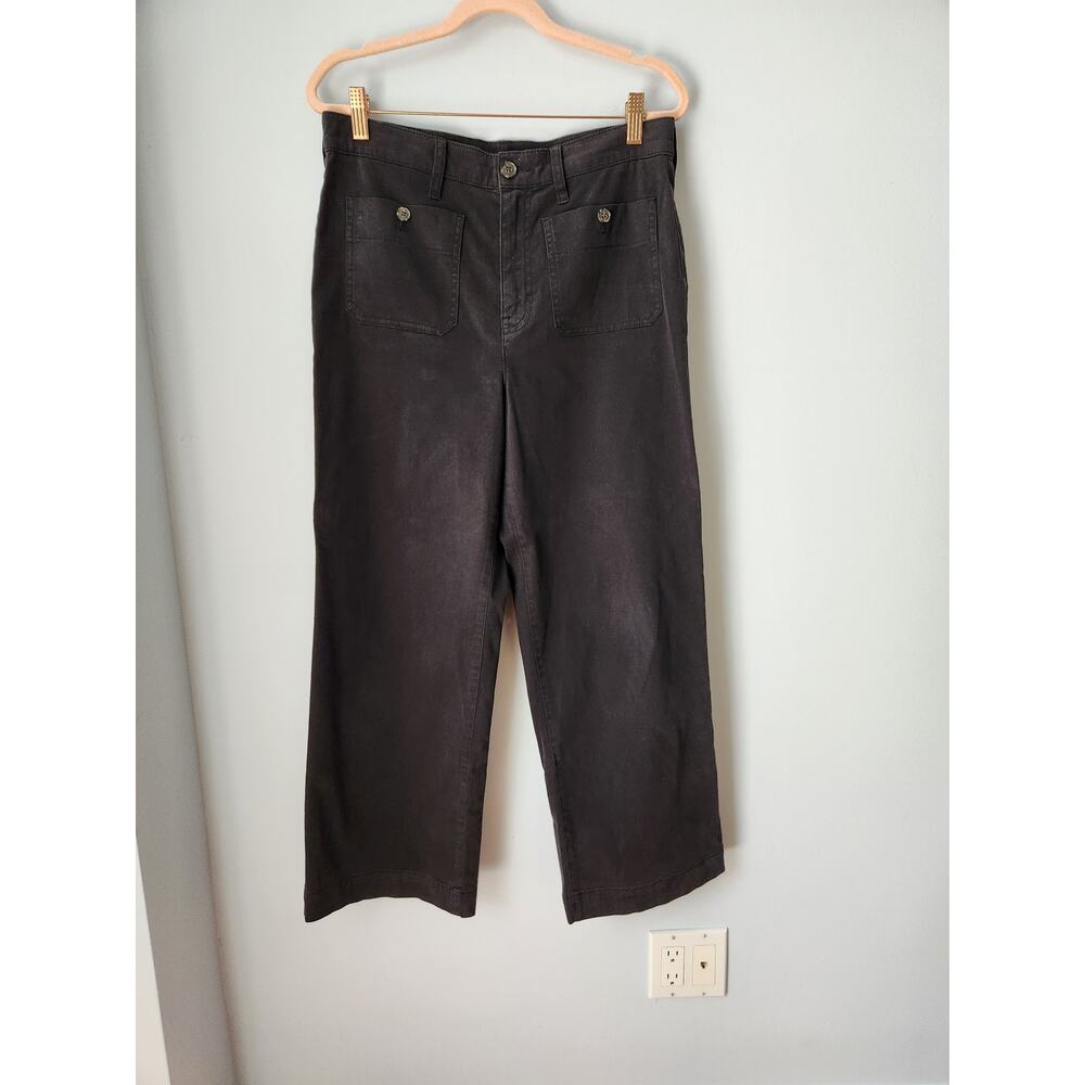 NWOT J. Crew Sailor Slim Wide-Leg Chino Pant Black 28